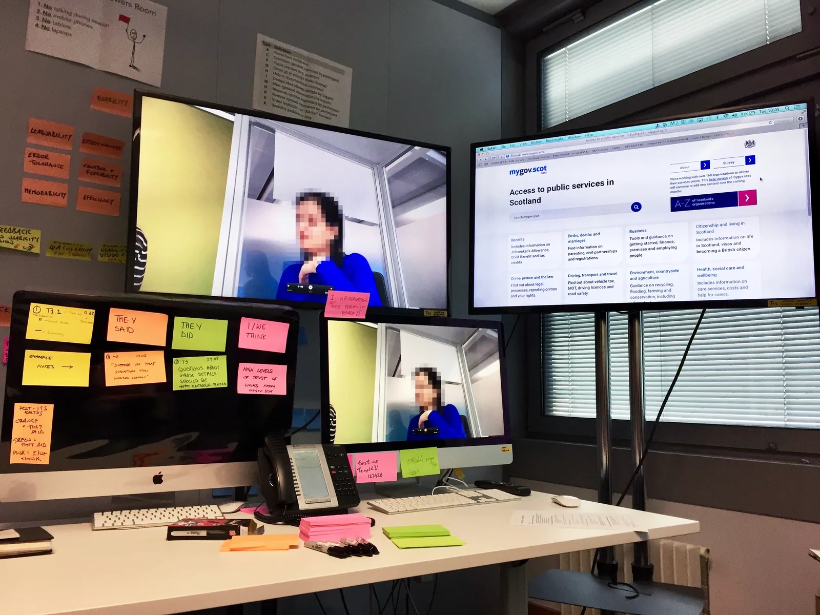 The observation room during a Scottish Government research session
